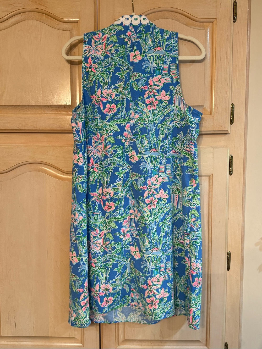 Lilly Pulitzer Blue Floral Shift Dress with Pink and Green Print - Picture 2 of 3